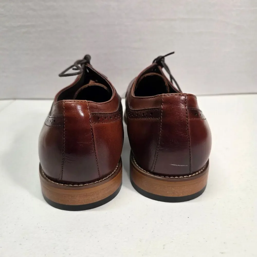 Stacy Adams Dickinson Cap Toe Oxford Cognac Leather Dress Shoes Mens 15M NWOT